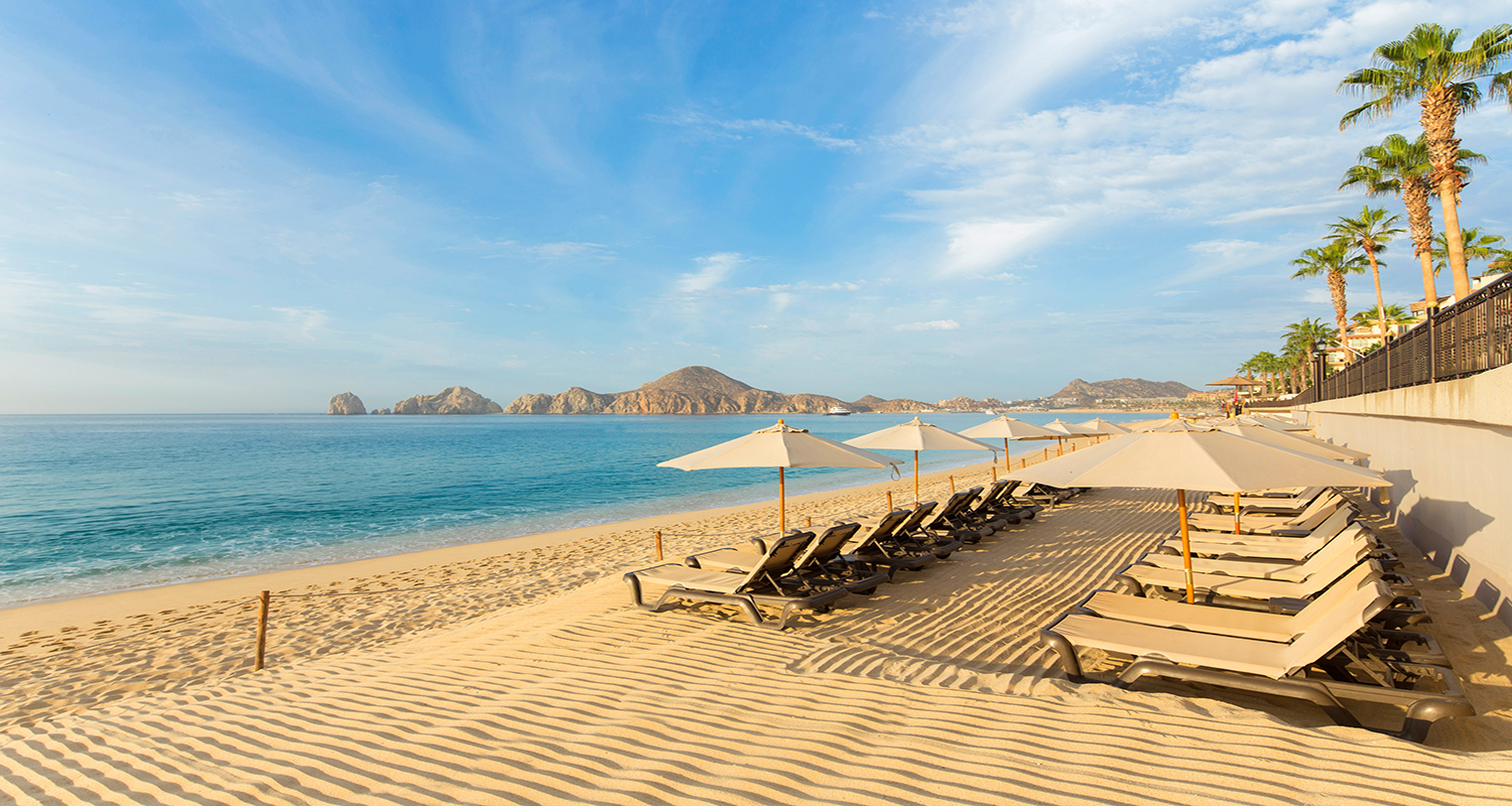 Beautiful beach in Cabo San Lucas with Land's End visible